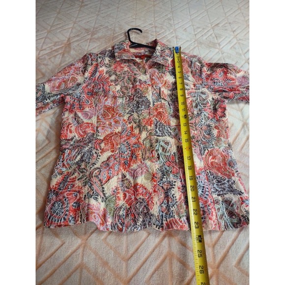 Joni B Top Size M Multicolor Thick Long Sleeve Button - Picture 6 of 9